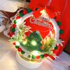 DIY Christmas Wreath with LED Light Battery Operated Christmas Tree Hanging Ornament for Christmas Party Decorations
