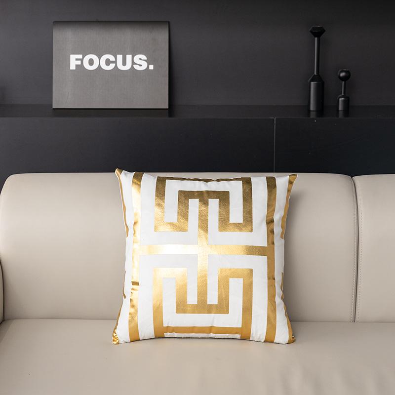 Velvet Soft Gold Throw Pillowcovers Foil Home Decorative Throw Cushion Cases 45X45 Cm For Sofa Car Couch Bedroom