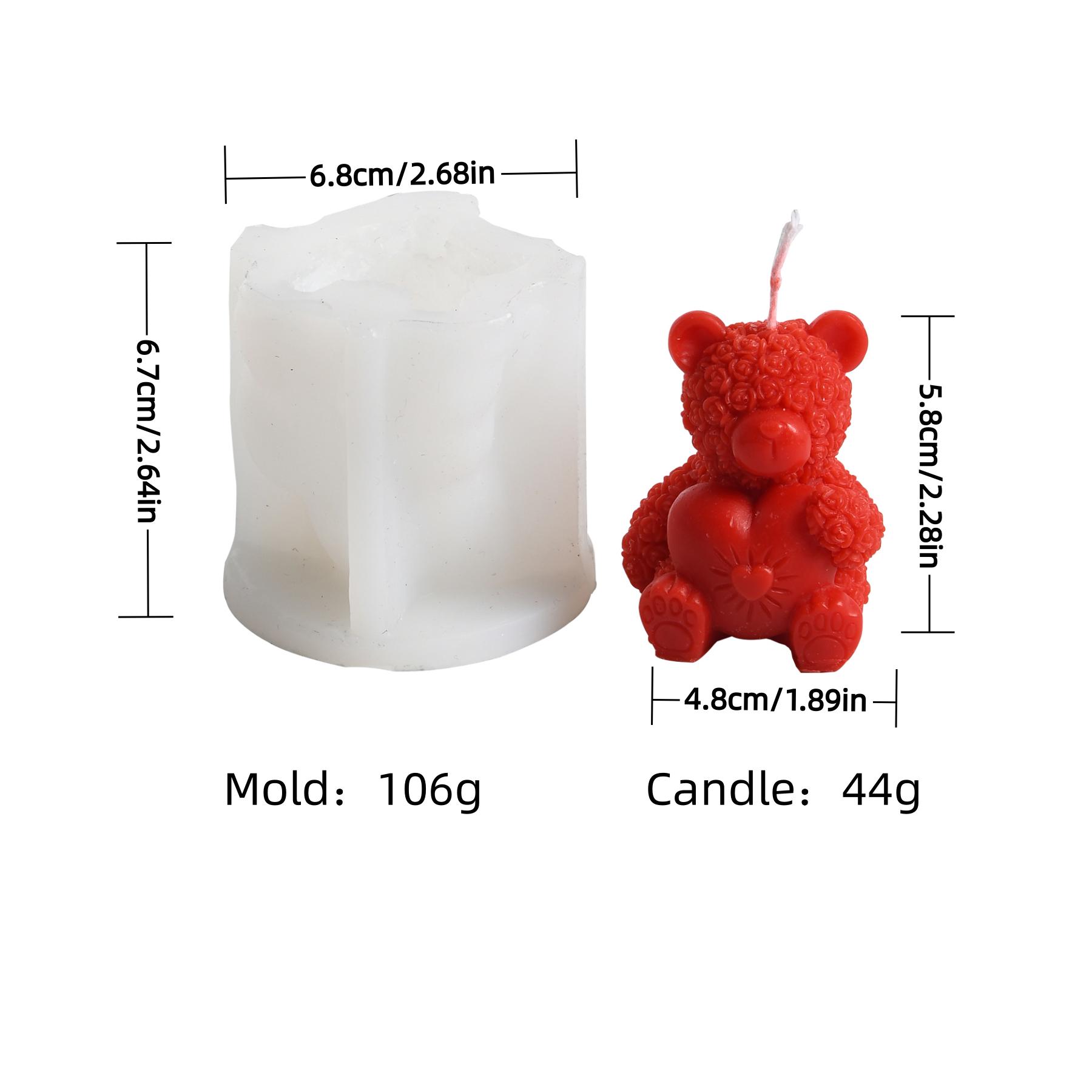 

3D Bear Rabbit Hug Love Silicone Mold DIY Cute Bear Pet Candle Making Supplies Valentine s Day Wedding Cake Decoration Mould