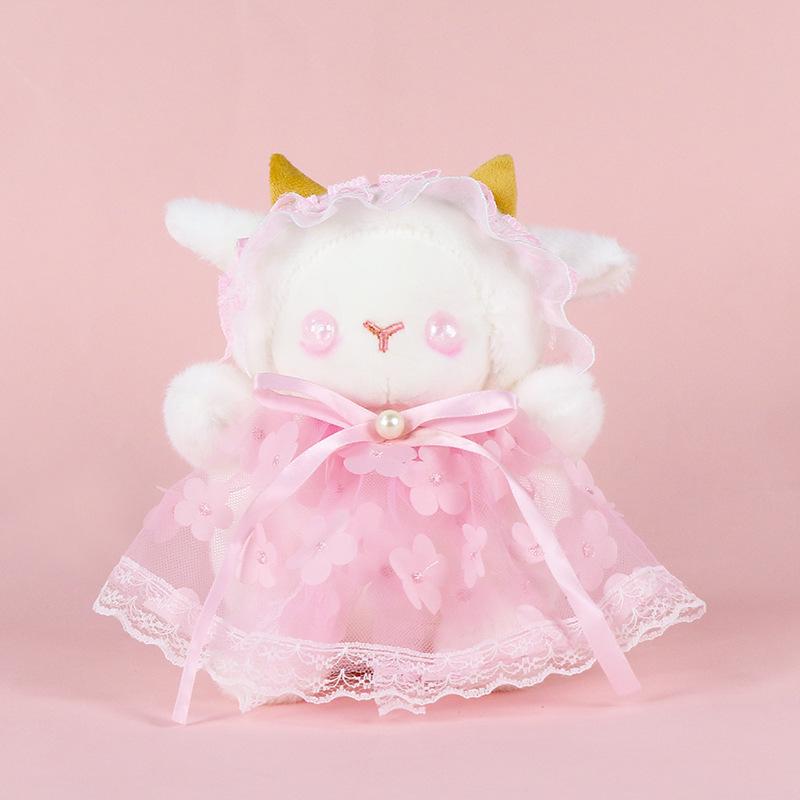 Lolita Little Lamb Plush Toy - Cute White and Pink Adorable Doll, Perfect Girls' Birthday Gift