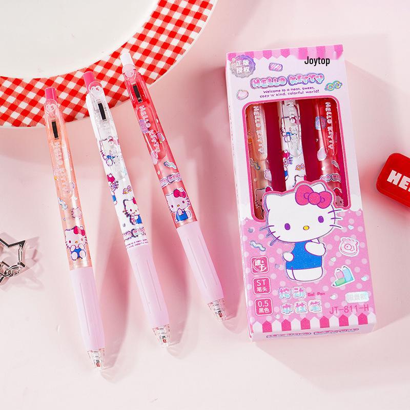 Yue Mu Hello Kitty Quick-Dry Smooth Click Pen for Students