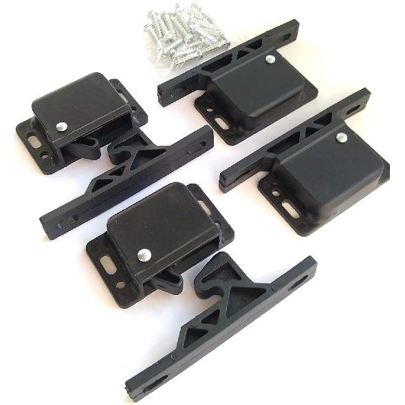 MELLYK RV Drawer Latch, 10 LB Pull Force Holder for RV Cabinet Doors with Mounting Screws, 4 Pack Rv Drawer Latches and Catches, Grabber Catches,