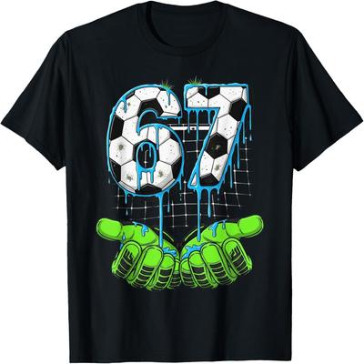 Soccer 67 Six Seven Funny Gen Alpha Meme Drip T-Shirt