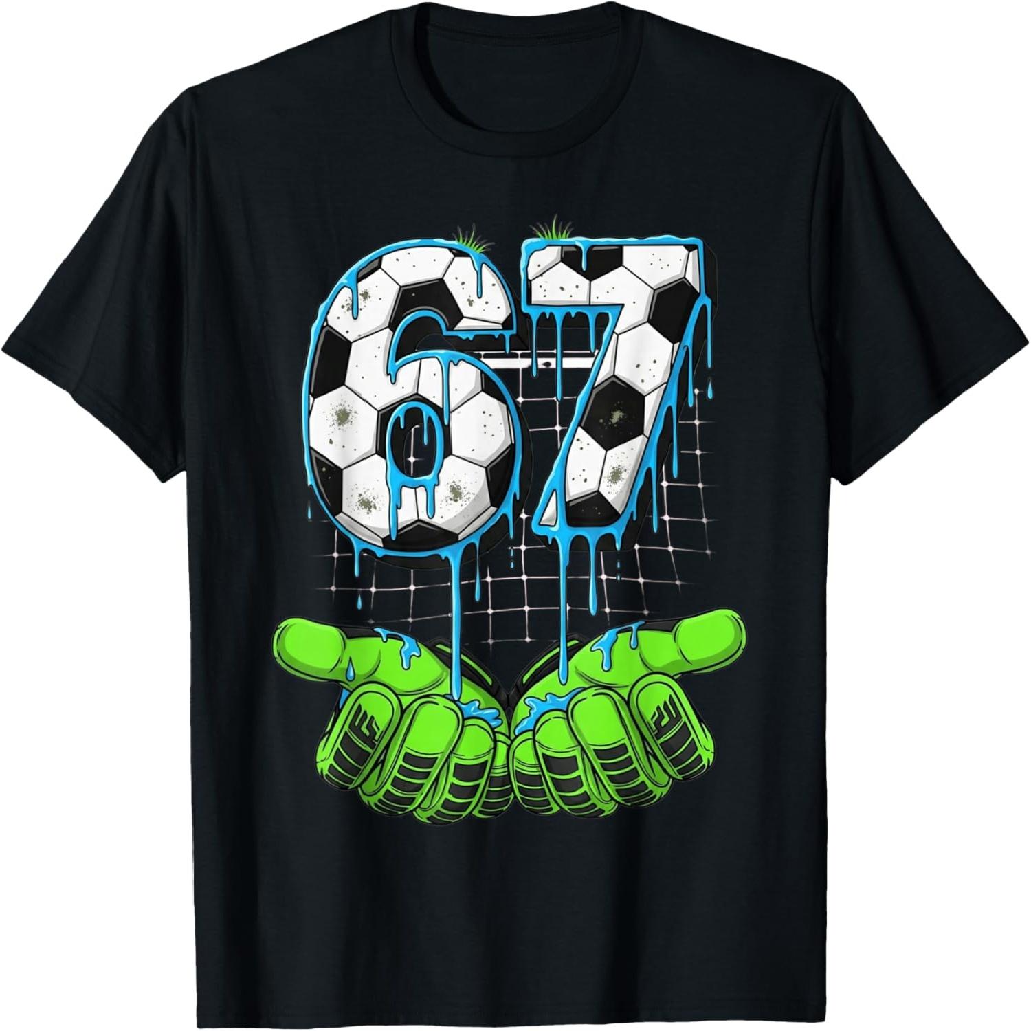 Soccer 67 Six Seven Funny Gen Alpha Meme Drip T-Shirt S разноцветный