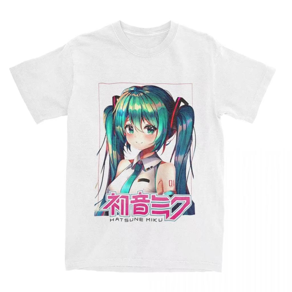Hatsune Miku Cartoon Tshirt for Men and Women Cotton Sleevestyle Clothing Vintage Shortsleeved Crew Neck Shirt Gift Idea Tops