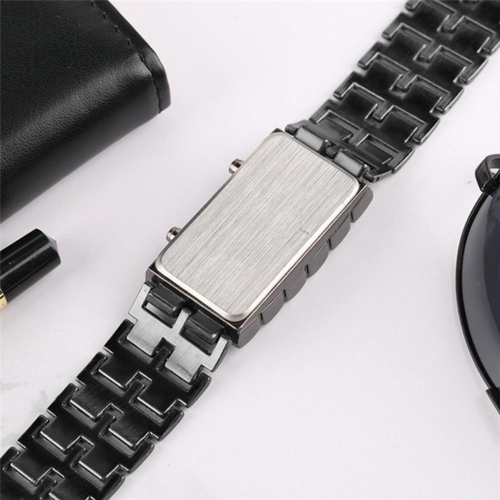 Fashion Full Metal Digital Lava Wrist Watch Iron Metal Red LED Samurai for Men Boy Sport Simple Wathes