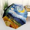 1pc Starry Night Inspired Automatic Opening/Closing Umbrella, Portable 3-Fold Design with Iron Frame, Perfect for Outdoor Use, Festive Gifts, Travel,