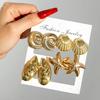 Accessories Bohemian Metal Wind Starfish Earrings, Creative Shell Earrings Set