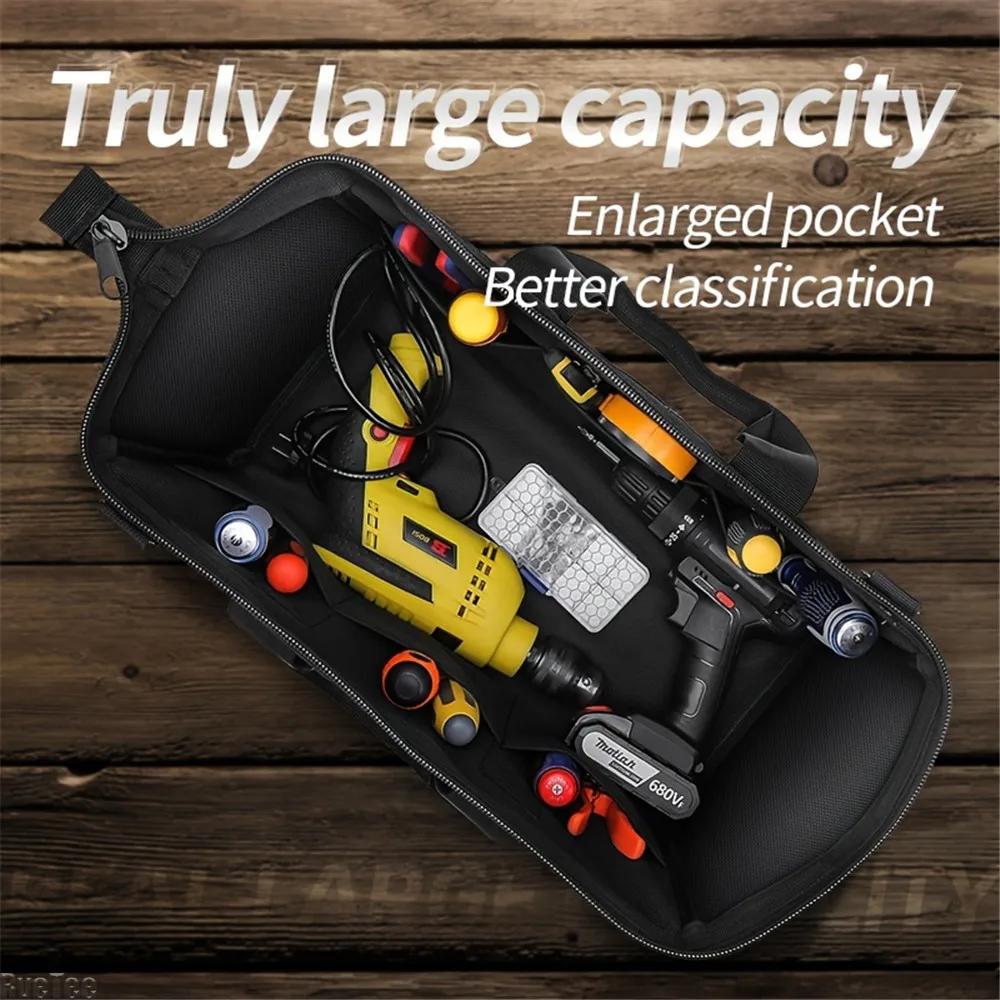 Tool Bag 1680D Oxford Cloth Wear-Resistant Canvas Electrician For Woodworking Hand Tool Storage Organizer Work Bag Tool Pouch