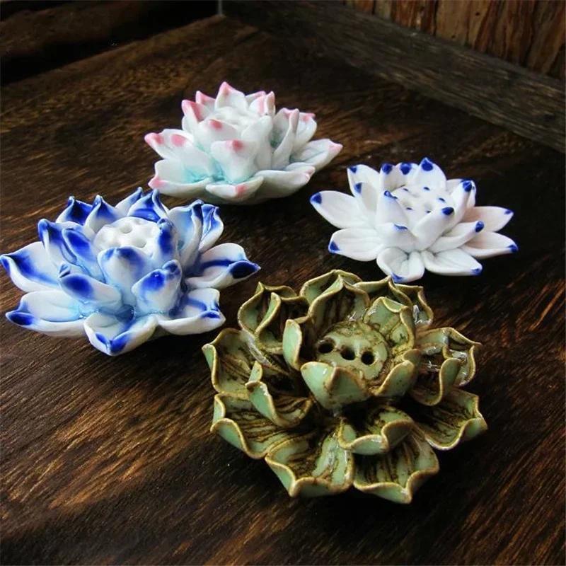 Home Decoration Creative Gifts Lotus Incense Stick Ceramic Sandalwood Stove Home Teahouse Office Decor Aromatherapy Stove