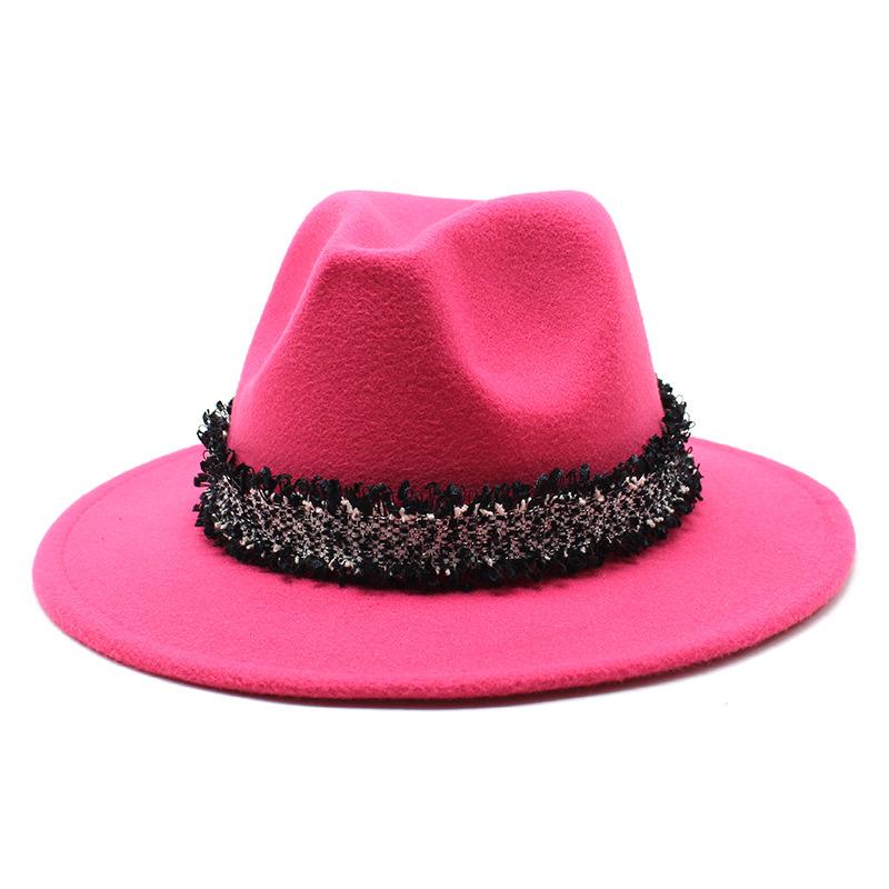 2021 Autumn Men'S And Women'S Woolen Hats, Solid Color Jazz Top Hats, Crystal Diamond Gift Hats