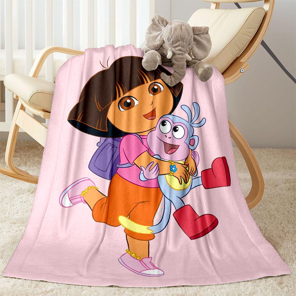 Dora Explorer Blanket Soft Warm Cozy Great for Livingroom Bedding Couch Four Seasons Universal Modern Unique Gift for Family and Friends Camping