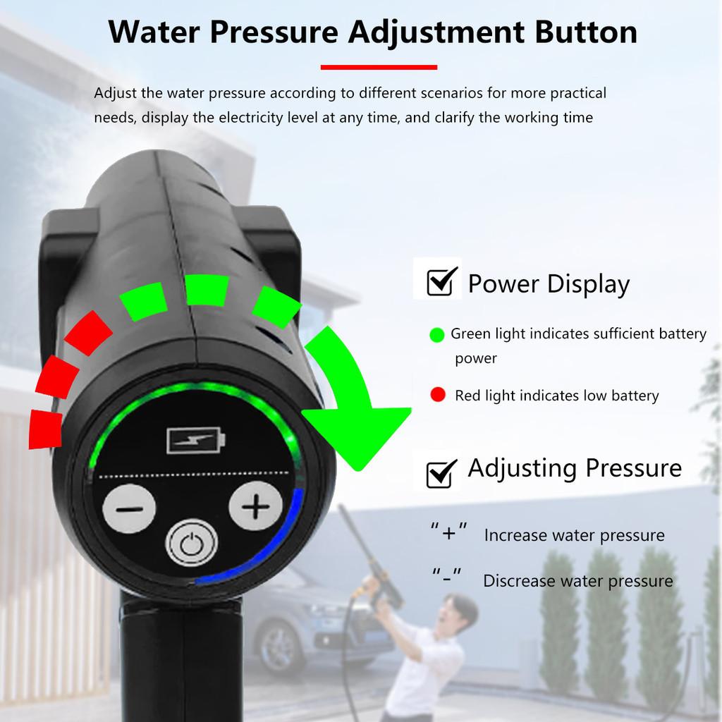 6 IN 1 Brushless High Pressure Car Washer Gun Handheld Rechargeable Spray Car Washing Machine Wireless Garden Power Tool