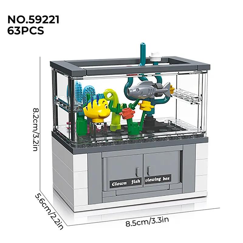 

Набор строительных блоков для аквариума, питомец, креативный, сделай сам, развивающие строительные блоки, игрушка, домашняя мебель, городские строительные кирпичи, детские игрушки