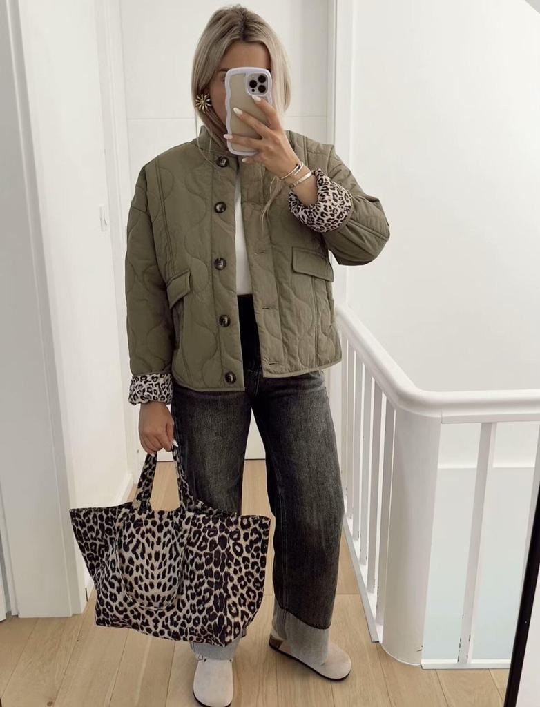 European and American Women's Autumn/Winter Quilted Cotton Casual Jacket