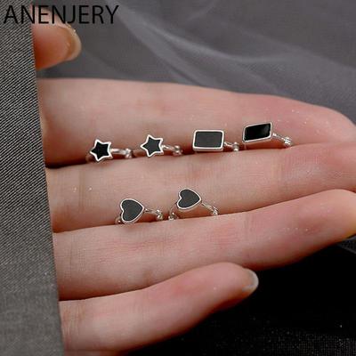 Star Heart Rectangle Small Hoop Earrings Female Simple Exquisite Mini Circle Earrings