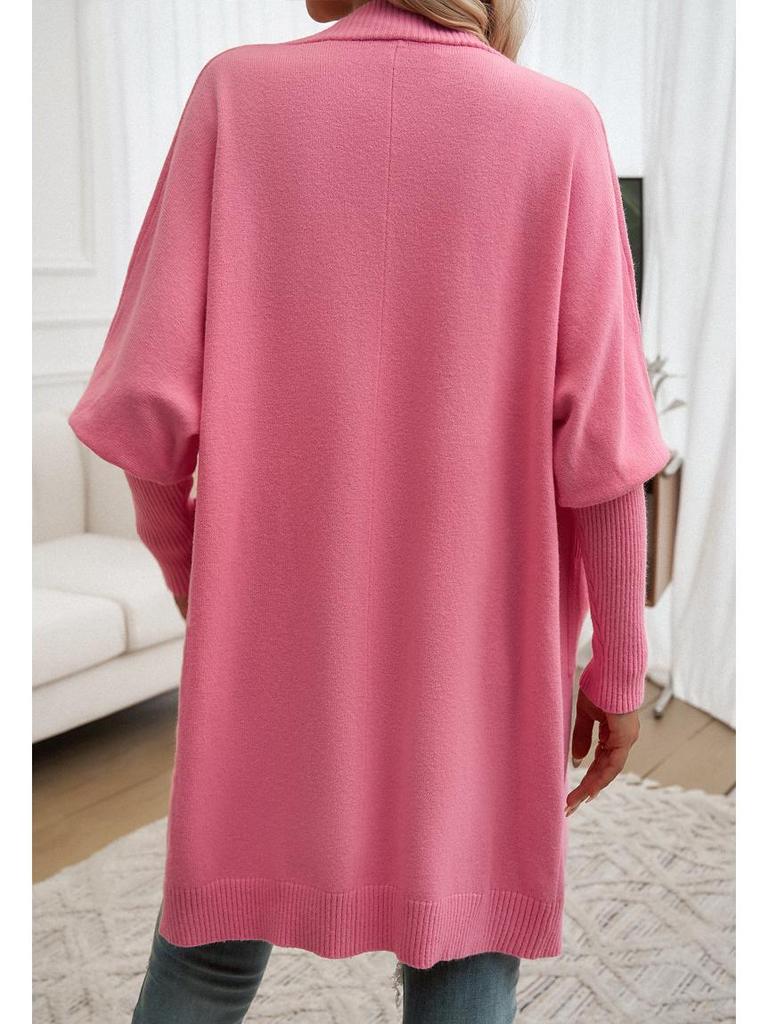 Diyun Women's Batwing Sleeve Cardigan - Autumn/Winter 2024 Collection, Solid Color Sweater Coat