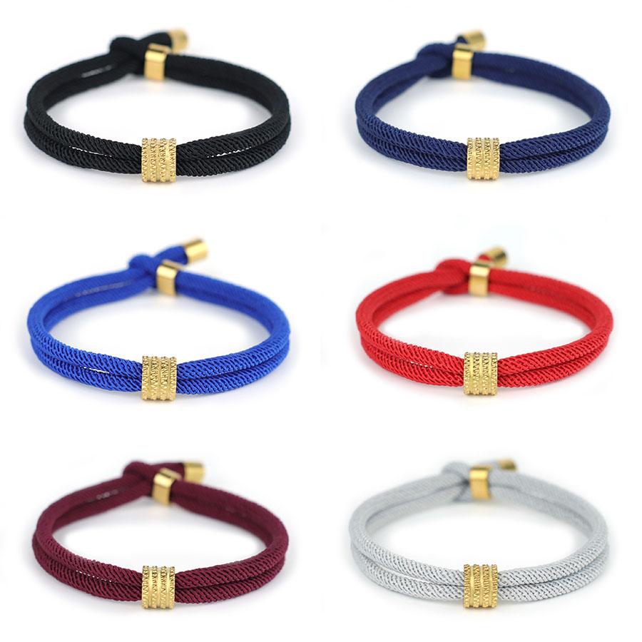 Noter Einzigartiges Schnurarmband für Herren Edelstahlschließe Charm Armband A-Qualität 4 mm Mailänder Faden Stoffarmband Pulseria Homme