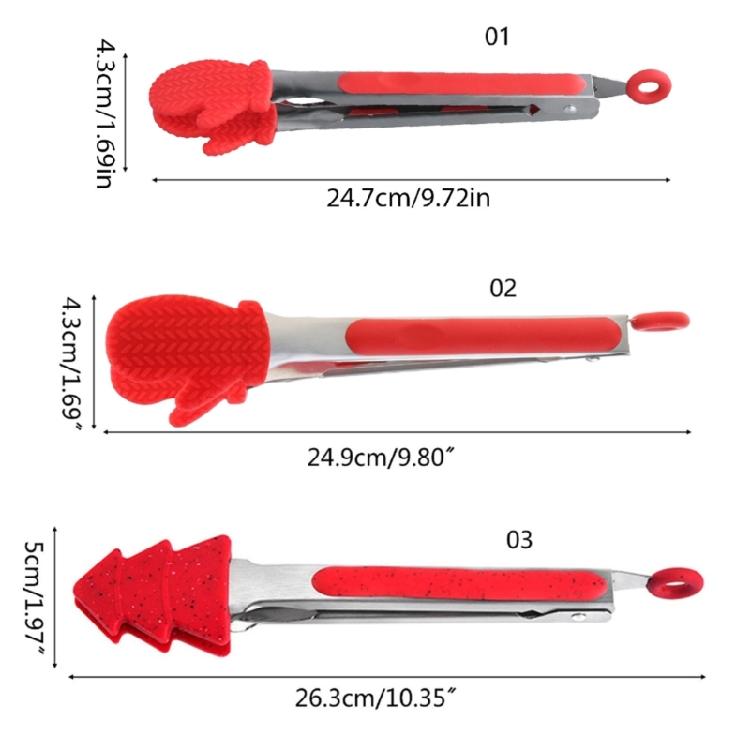 Silicone BBQ Grilling Tongs Serving Food Clips BBQ Utensils Kitchen Cooking Tong