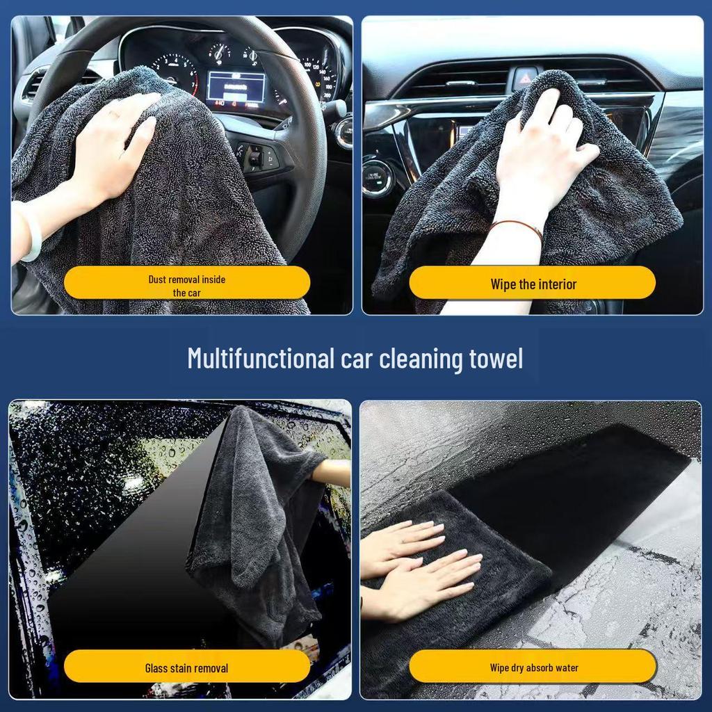 Dual-Sided Superfine Fiber Korean Braid Car Wash Towel - High Absorption & Thickened Design