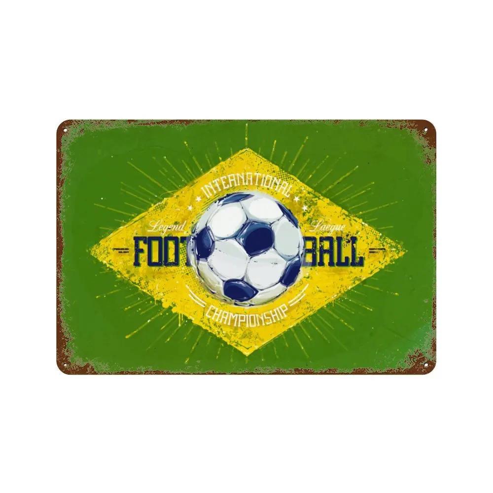 Vintage Brazil Travel Poster Country Flag Metal Tin Signs Retro Carnival Party Metal Plate For Club Home Bar Cafe ART Wall Decor