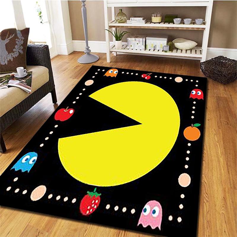 Pac-Man Carpet Rug for Living Room Bedroom Home Sofa Decoration,Kids play Non-slip Floor Mat