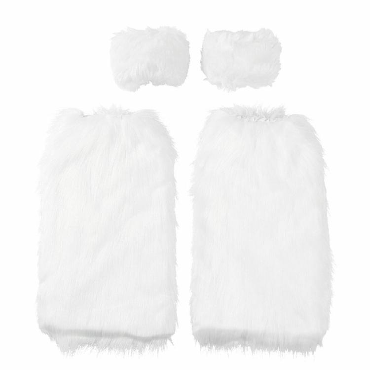 Womens Faux Furs Leg Warmers Wrist Cuffs Boot Covers Furry Boot Cuff Wrist Bands