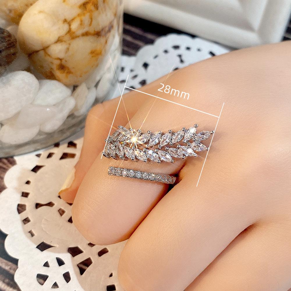 Cao Shiruili Women’s Luxury Wheat Ear Zircon Ring