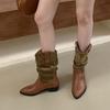 Fashion Footwear Slip On Women Ankle Chelsea Boots With Low Heel Shoes Fashion Pointed Toe Ladies Short Boots Shoes Pumps Lady