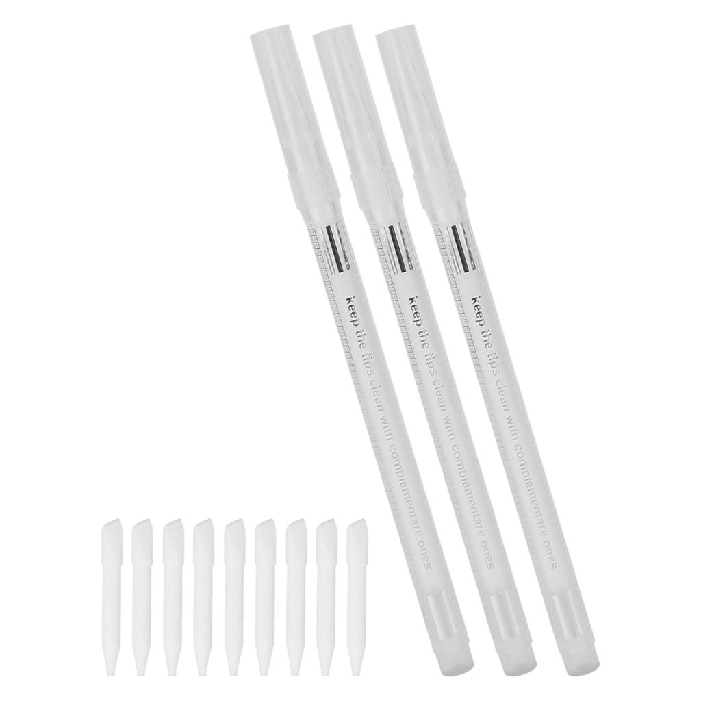 3Pcs Marker Erase Pen Gentle No Odor Skin Marker Wiping Pen with 9 Replacement Heads for Eyebrow Lip
