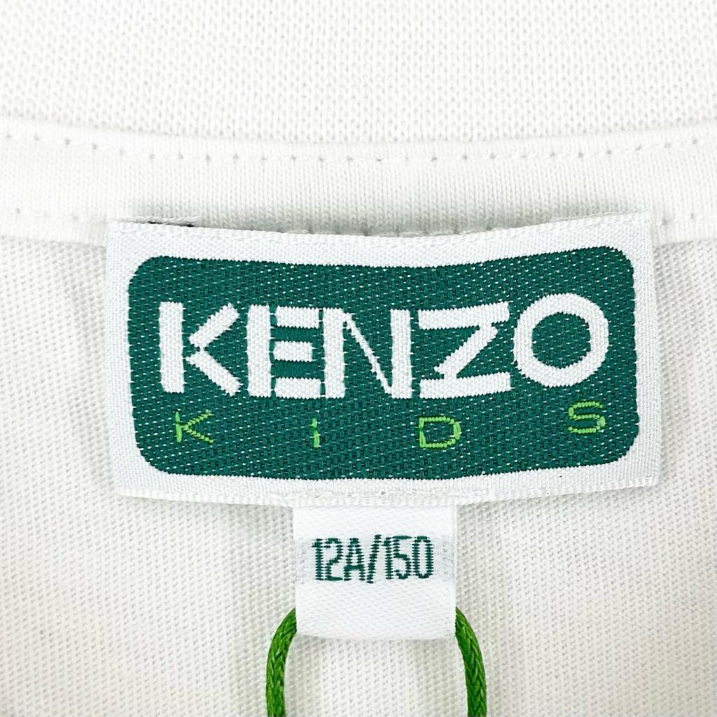 Kenzo Lucky Tiger Brand Logo Short Sleeve T-shirt White Kids 12A/150 Used