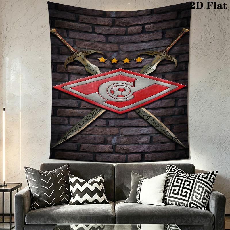 Spartak Moscow Storm Wall Hanging Printed Fabric Blanket Decorative Tapestries for Bedroom Living Room Home Decor