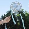 Dancing Fan - Handmade Embroidered Tassel Ribbon Round Fan for Hanfu & Children's Dance