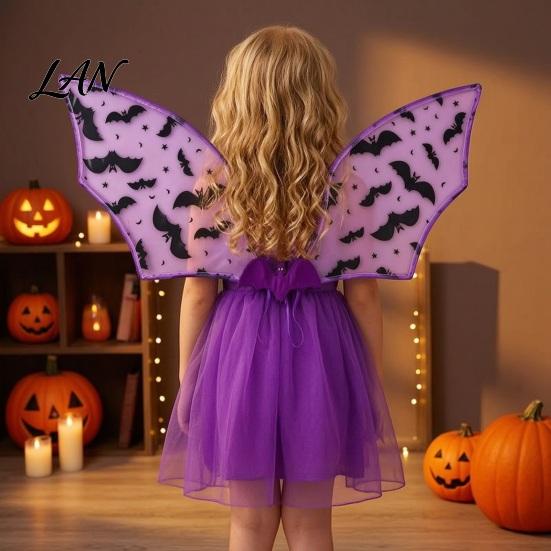 Elastic Strap Bat Wings Wing for Kids Girls, Halloween Fairy Costume Parties, Cosplay, Festivals, Stage Performance Versatile Accessory