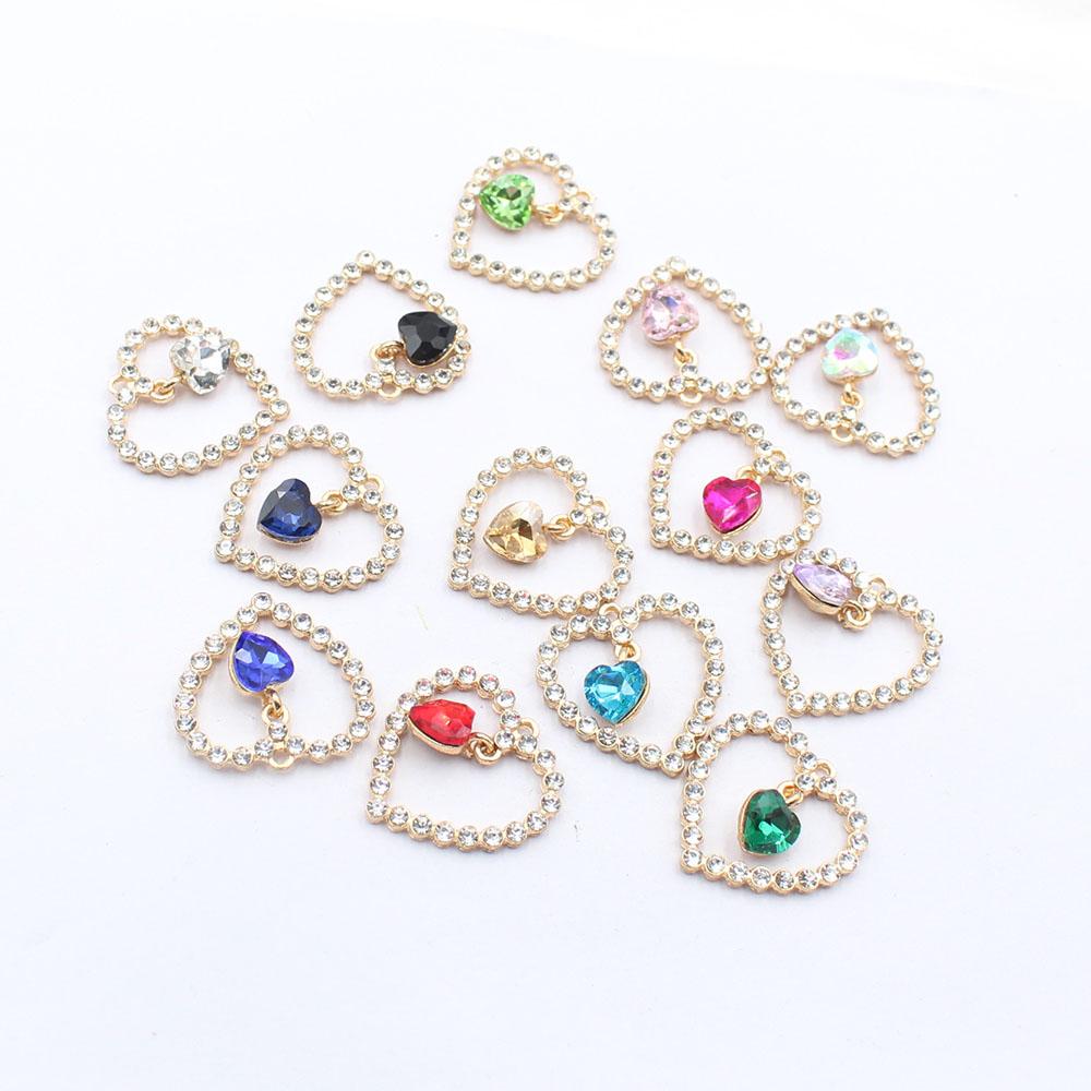 Fashion 5-piece 25 * 25mm heart-shaped alloy pendant accessories DIY clothing hair accessories necklace bracelet pendant