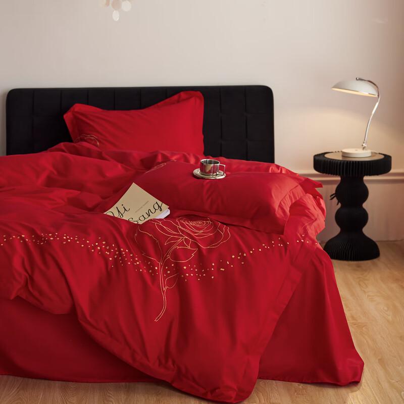 Li Lang Luxury Embroidered Cotton 4-Piece Bedding Set