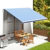 vidaXL Replacement Fabric for Awning Blue and White 430x345 Cm Polyester