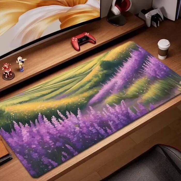Lavender field Mouse Pad Game Accessories keyboard pad XXL large locking edge 900X400 mm table mat Gaming mousepad