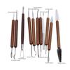 6/11-teiliges Bildhauerwerkzeug-Set aus Keramik mit Holzgriff, Wachsschnitzerei, Glättung von Polymer-Shapern für Keramik, Ton, Keramik, Werkzeug, Zubehör