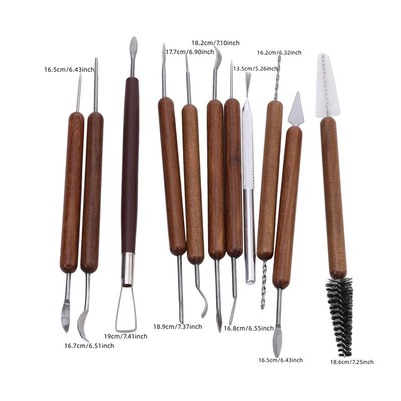 6/11-teiliges Bildhauerwerkzeug-Set aus Keramik mit Holzgriff, Wachsschnitzerei, Glättung von Polymer-Shapern für Keramik, Ton, Keramik, Werkzeug, Zubehör