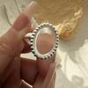 Anillos de Plata de Ley 925 para Mujer Pareja Minimalista Hechos a Mano Simple Anillo Ovalado con Piedra Joyería Fina Regalo Prevenir Alergia