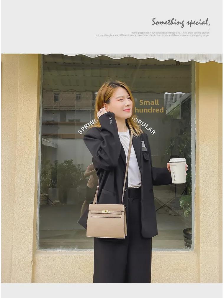 Damska 2024 Jesień/Zima Miękka Skóra Wszechstronna Torba na Ramię i Przez Ciało Mała Kwadratowa