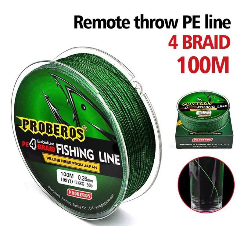 Carp Fishing Line 100M 4 Strands Braided Japan Multifilament Pe Wire Super Strong Durable Smooth Tackle 0.8/10Lb-3.0/35Lb