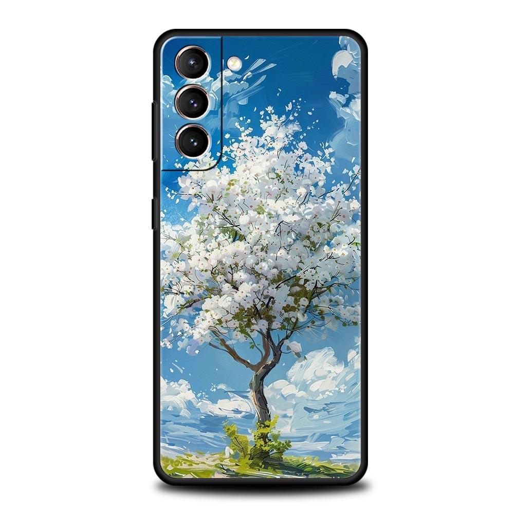 Oil Painting Of Flowers Phone Case For Samsung Galaxy S26 Ultra S25 Plus S24 FE S23 S22 5G S21 S20 Cover Black Soft
