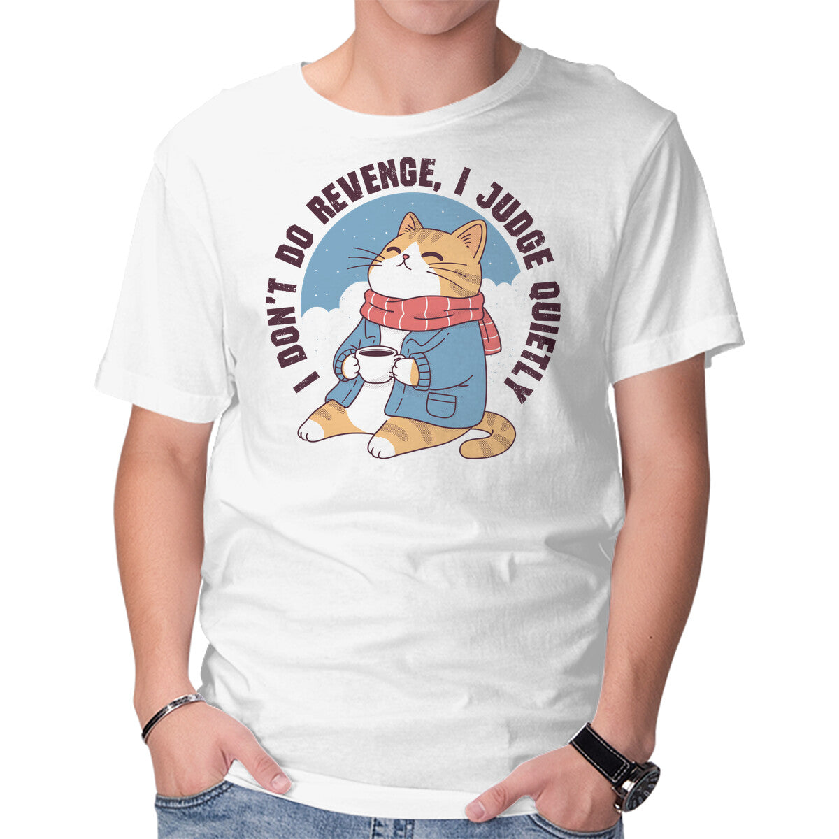 Unisex Crew Neck T-Shirt I Don’t Do Revenge Graphic Short Sleeve Casual Tee XXL
