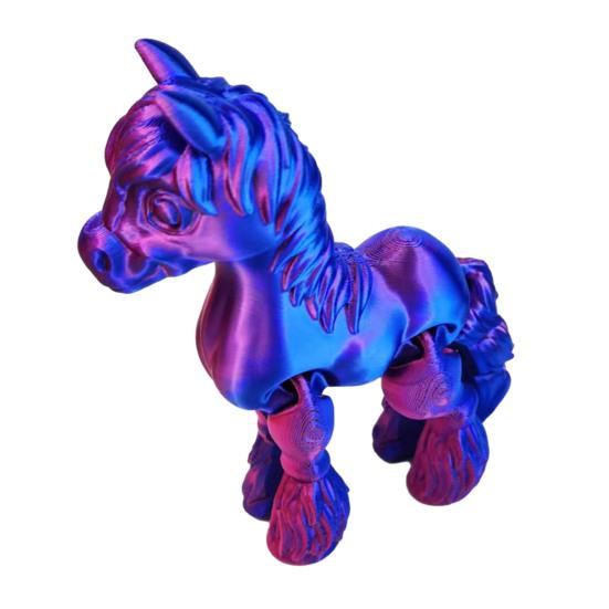 3D Printed Horse Figurine Movable Joints Pony Statue Stress Relief Fidget Toy Educational Animal Model Desktop Decoration Ornament