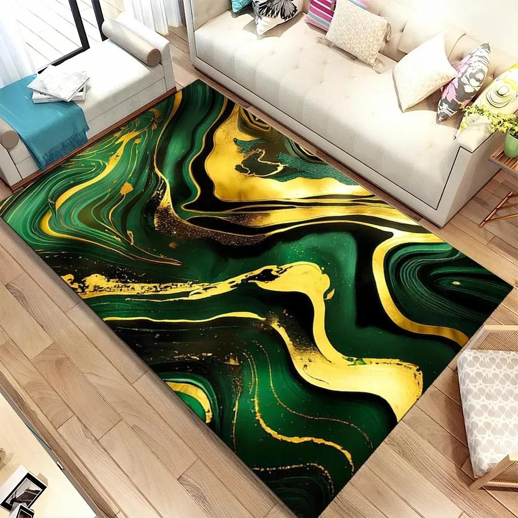 Colour Gold Nordic Marble Splendid Area Rug Large Carpet Marbling Rugs for Home Living Room Bedroom Decor Door Mat Floor Mats