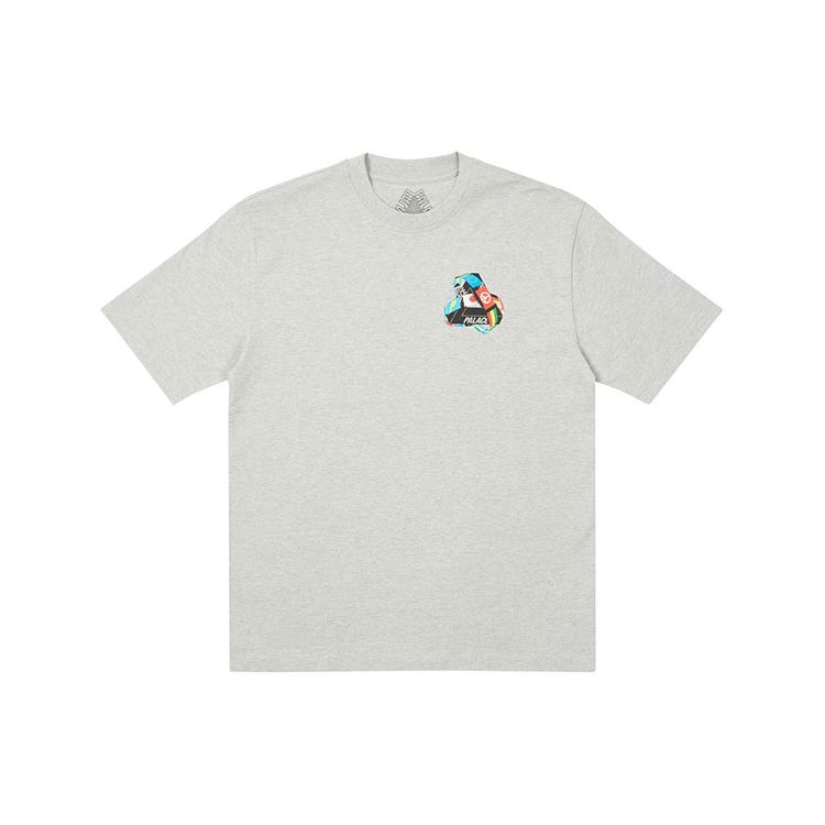 Palace Tri-Flag T-Shirt Grey Marl Unisex Tops P20TS091