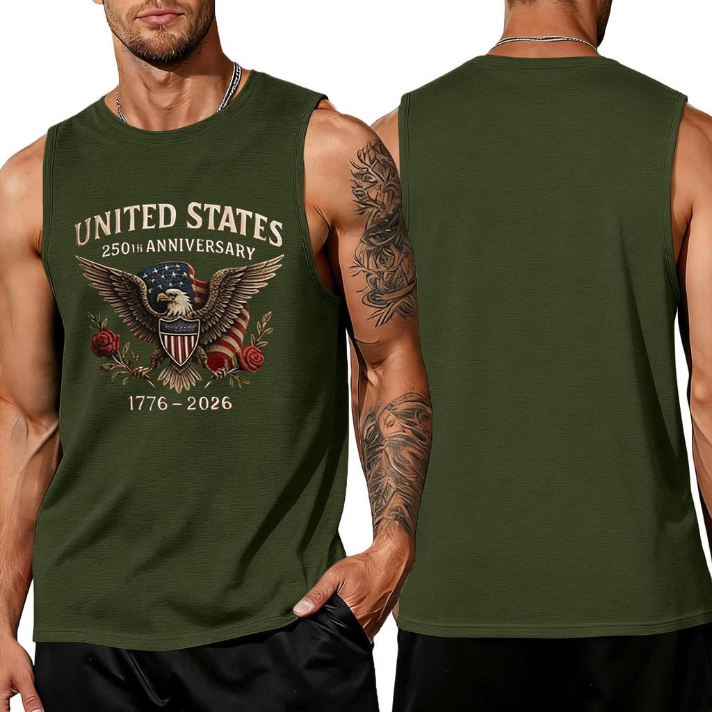 Men's loose and casual print sleeveless shirt