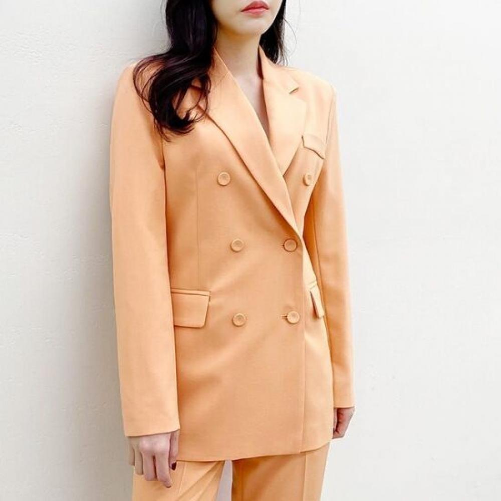 Style Latte Women Tailored Double Jacket Pastel